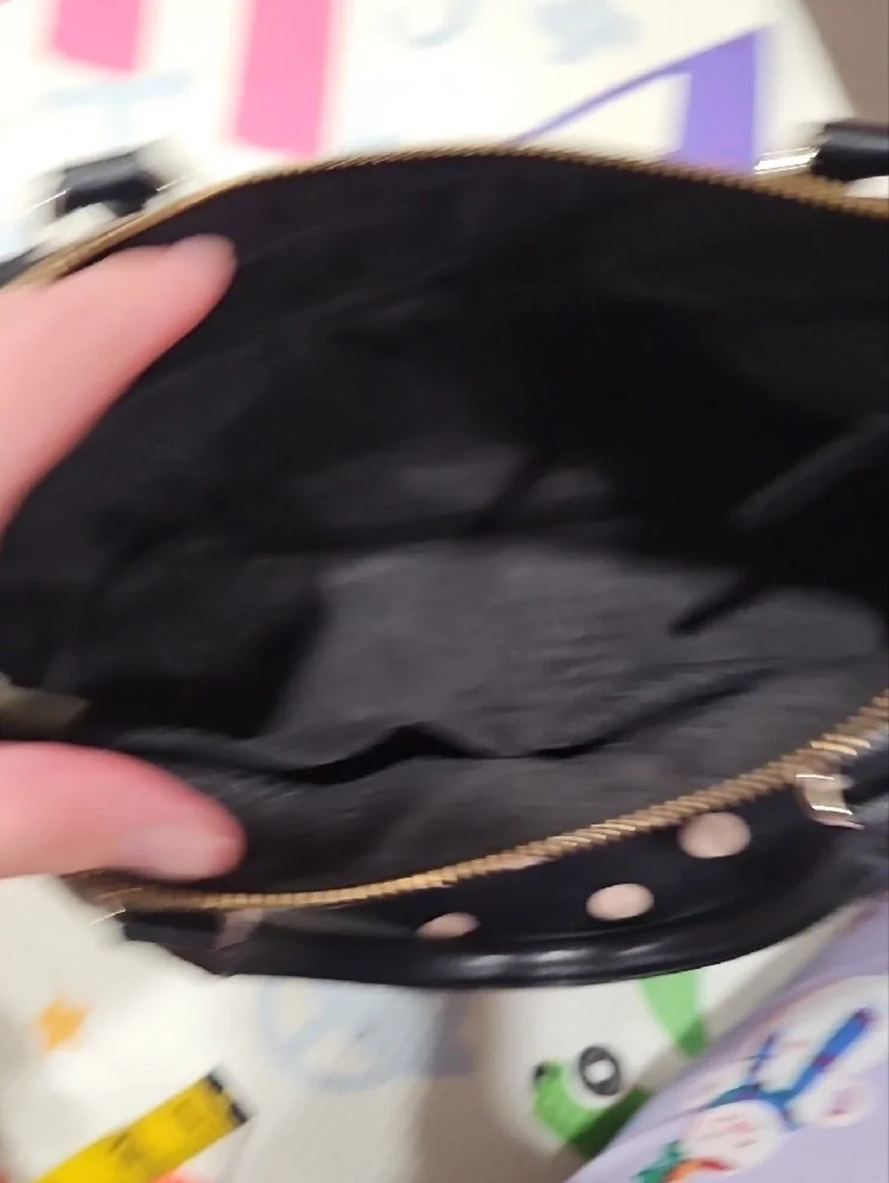 kate spade Black Polka Dot Dome Satchel with Cream Dots